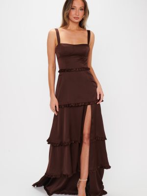 Lady Corset Dress ~ Chocolate Luxe Satin