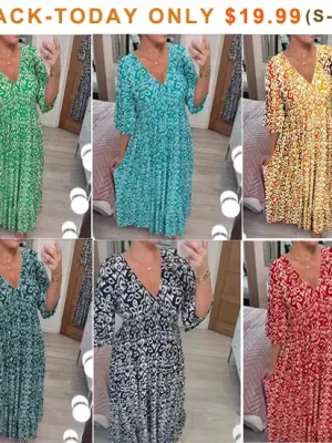 🔥LAST DAY 70% OFF🔥V-neck floral dress